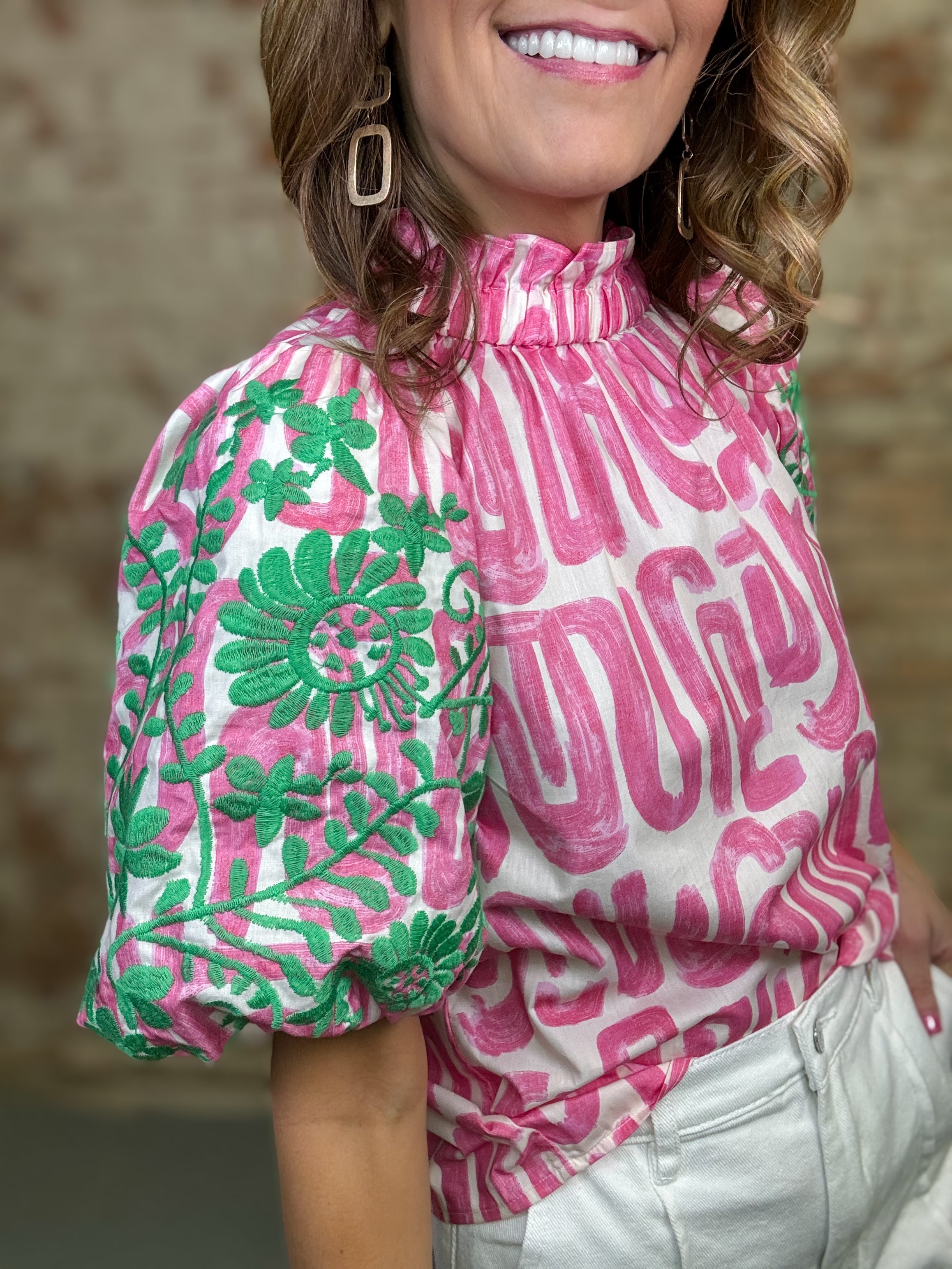 THML Embry Puff Sleeve Top