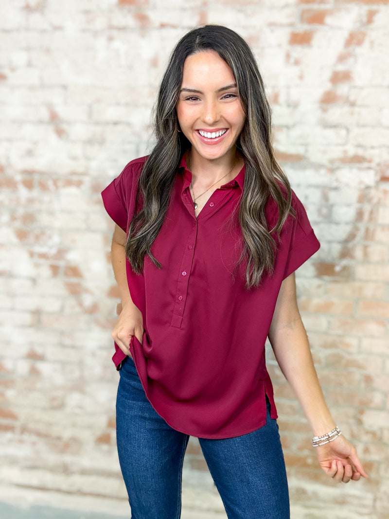 Cayce Half Button Top