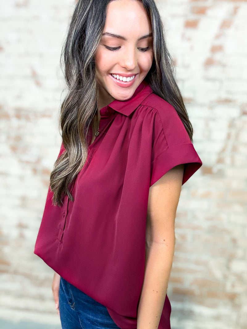 Cayce Half Button Top