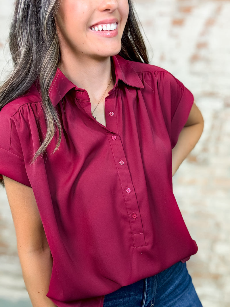 Cayce Half Button Top