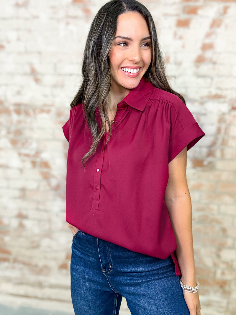 Cayce Half Button Top