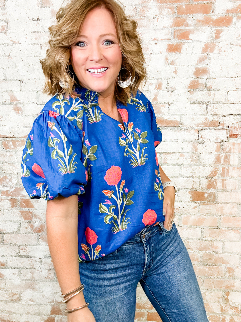 THML Lyssa Floral Print Top - FINAL SALE