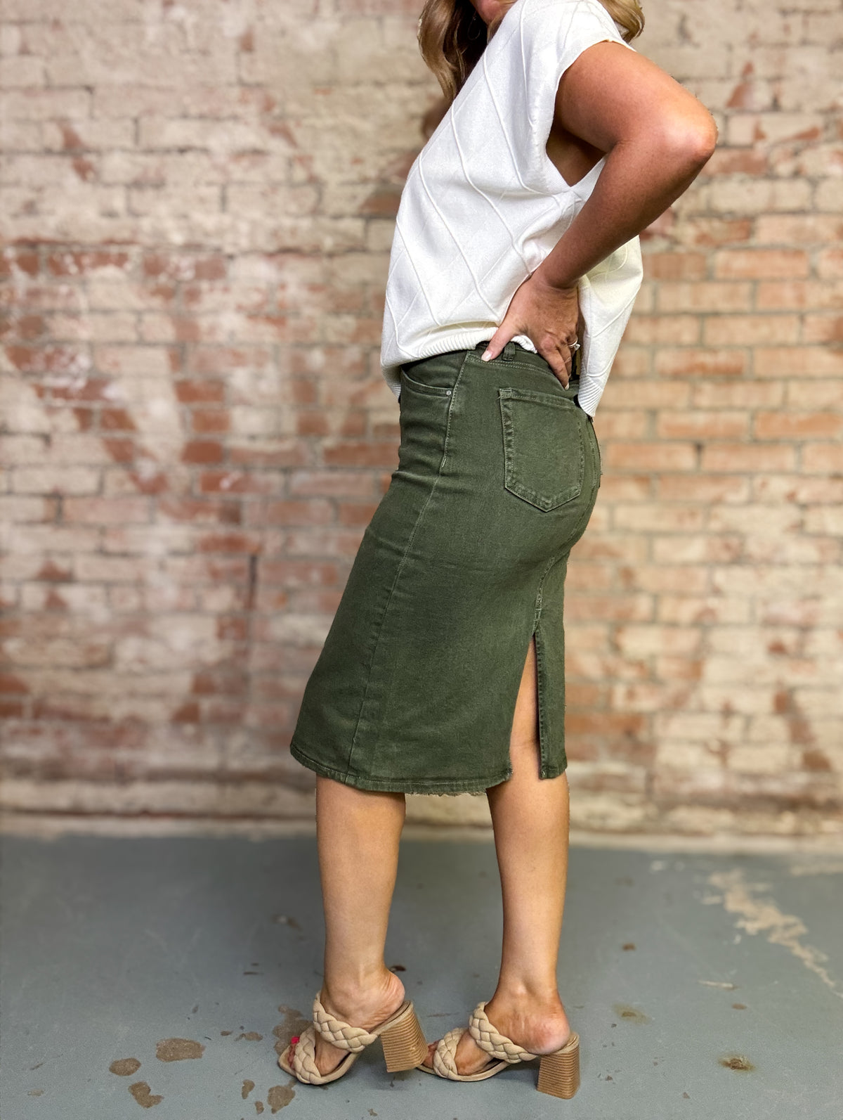 Gina Denim Midi Skirt