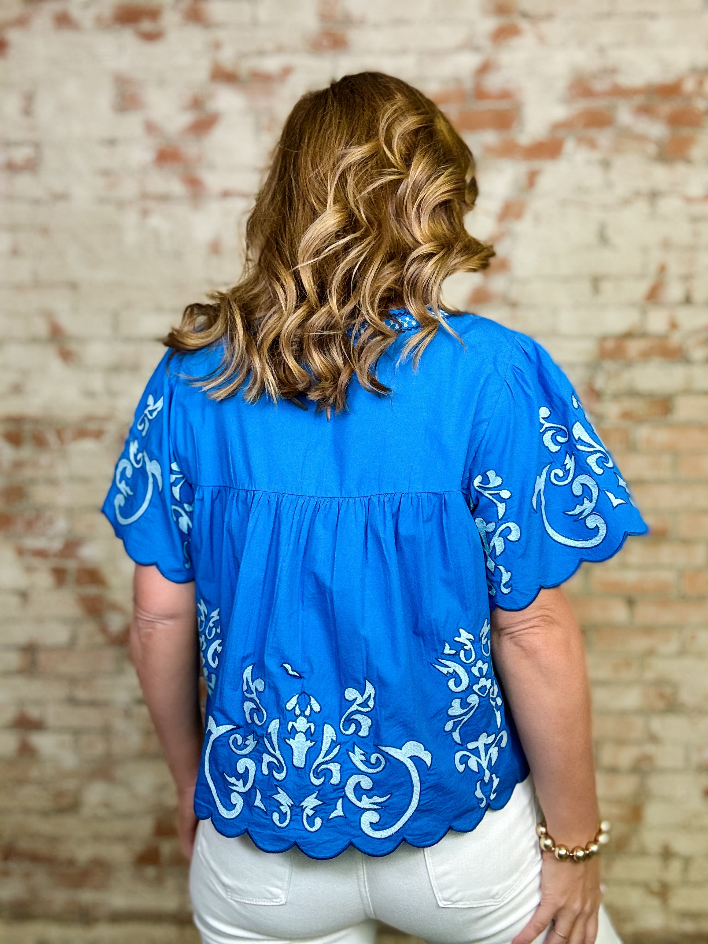 THML Beronica Embroidered Top