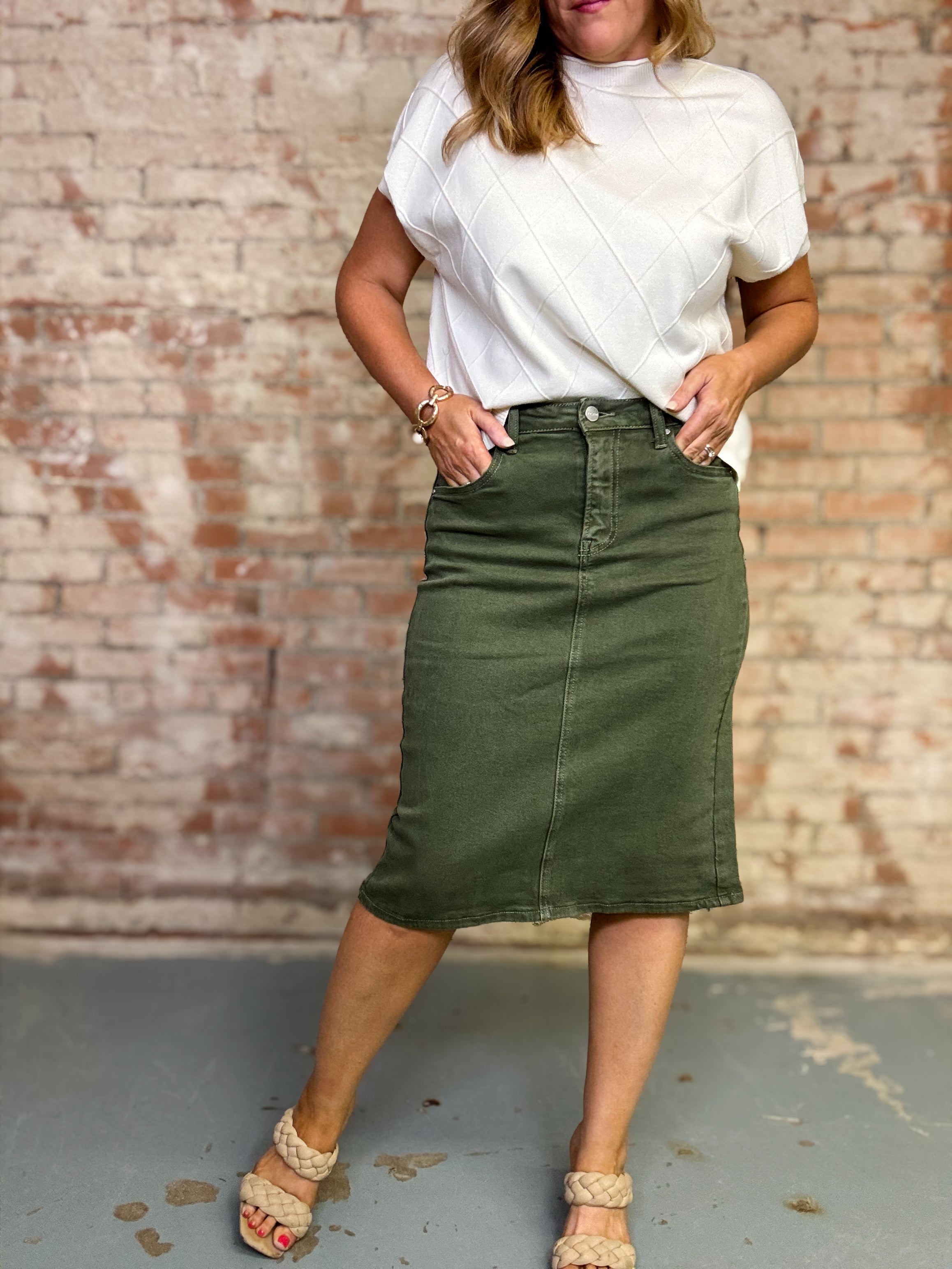 Gina Denim Midi Skirt