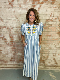 Summer Striped Midi Dress