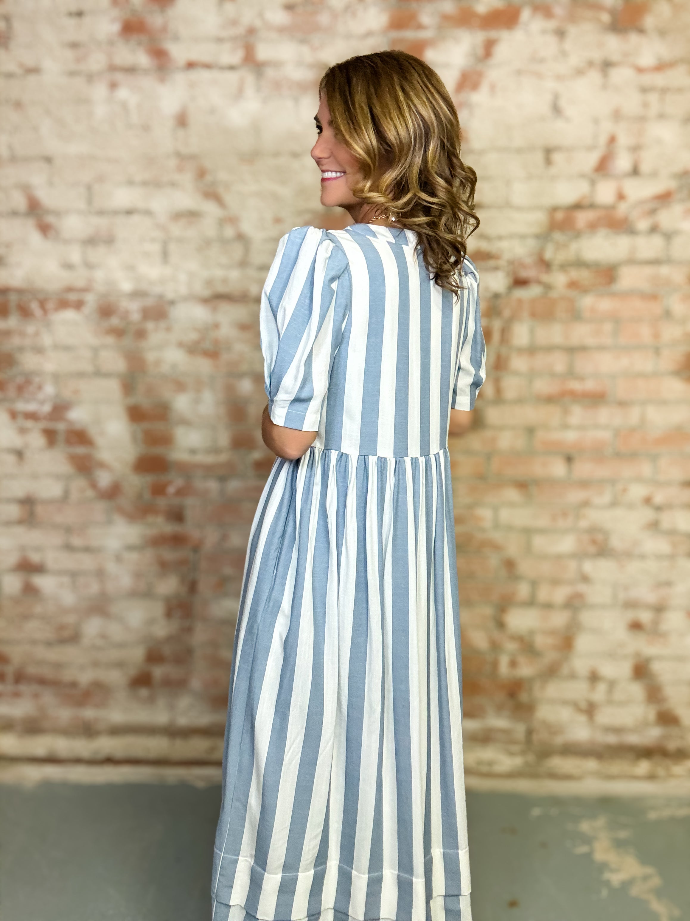 Summer Striped Midi Dress
