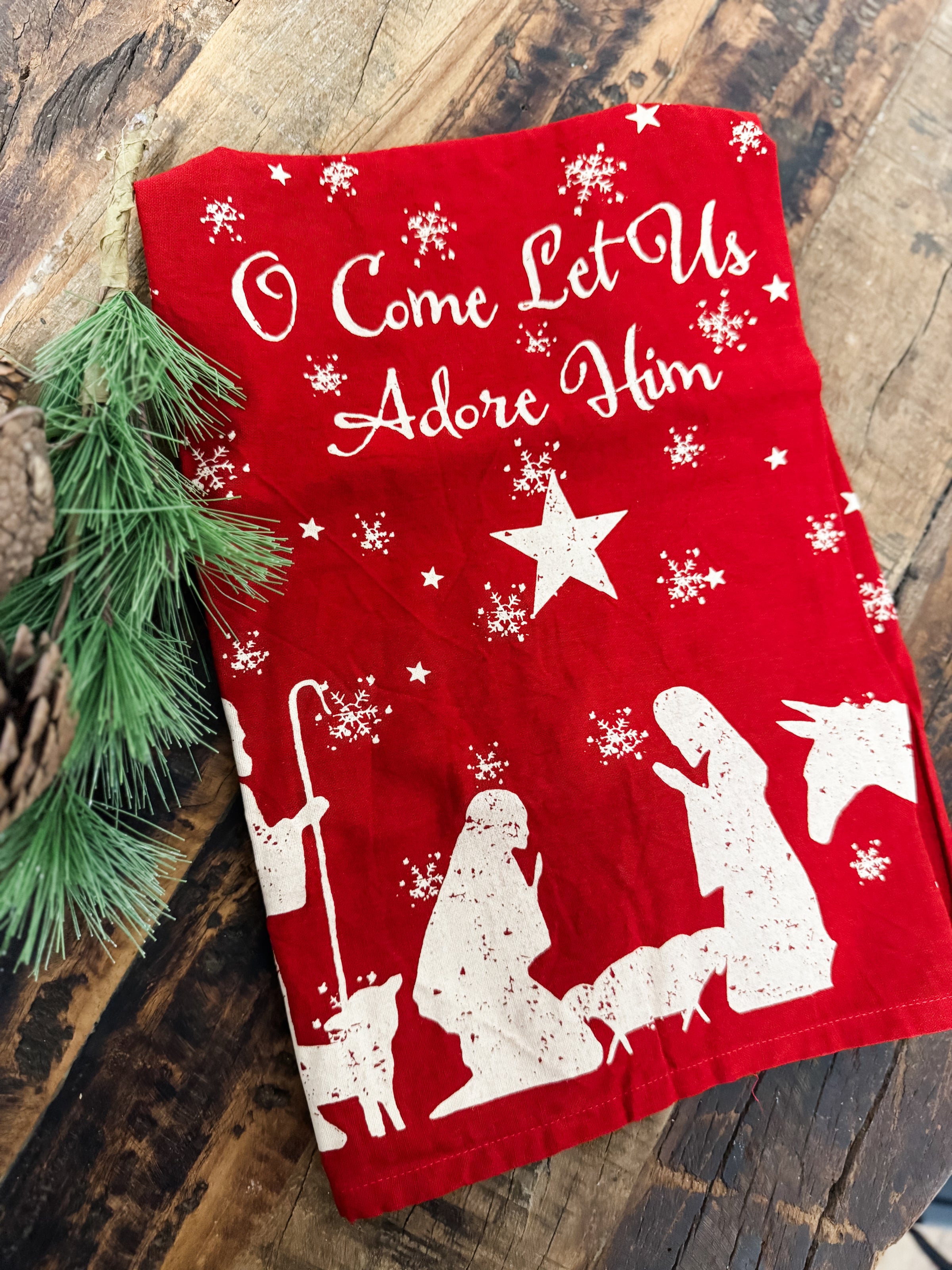 Let Us Adore Him Kitchen Towel