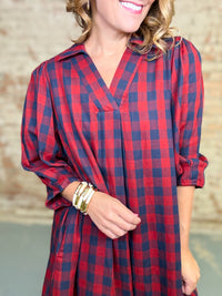 Hilda Plaid Midi Dress