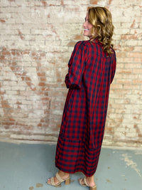 Hilda Plaid Midi Dress
