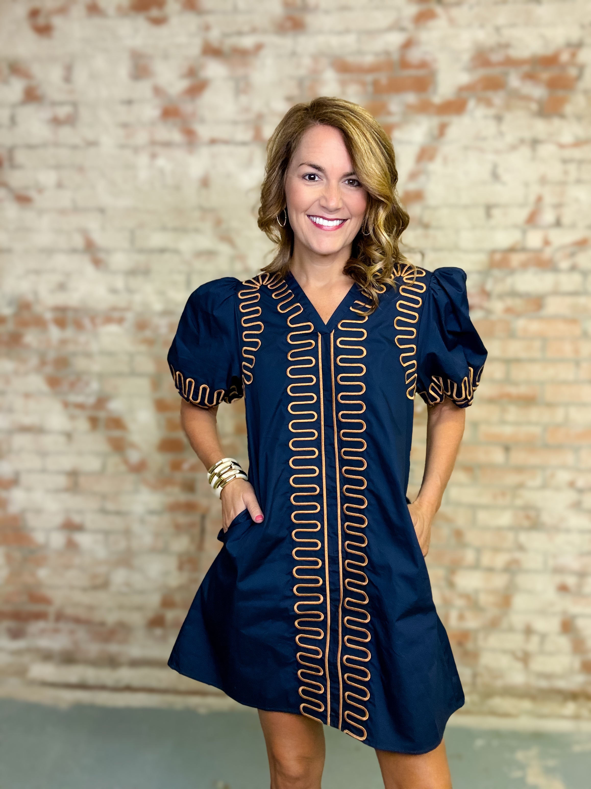 Atlas Embroidered Shift Dress