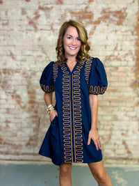 Atlas Embroidered Shift Dress