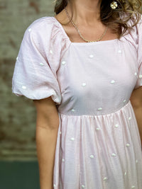 Aria Embroidered Dot Dress