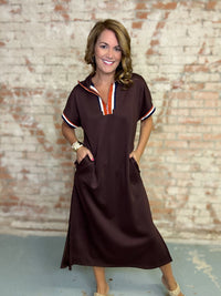 Nettie Zip Front Midi Dress