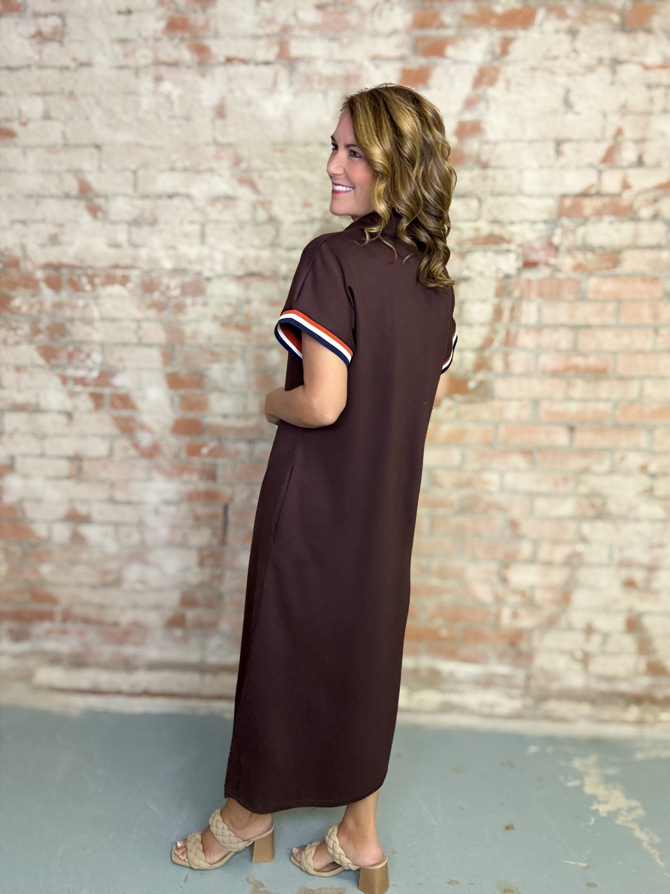 Nettie Zip Front Midi Dress