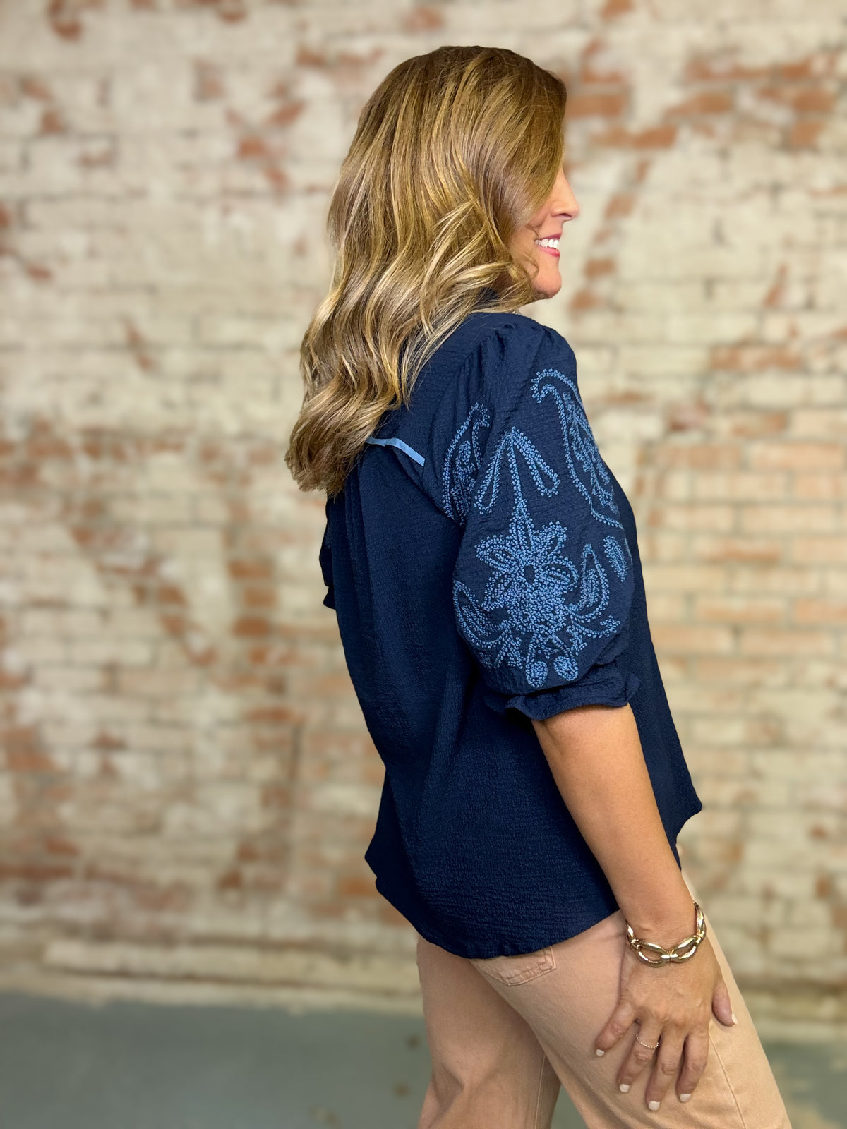 Vance Embroidery Top