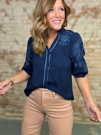 Vance Embroidery Top