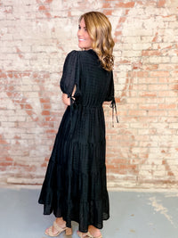 Indigo Textured Midi Dress