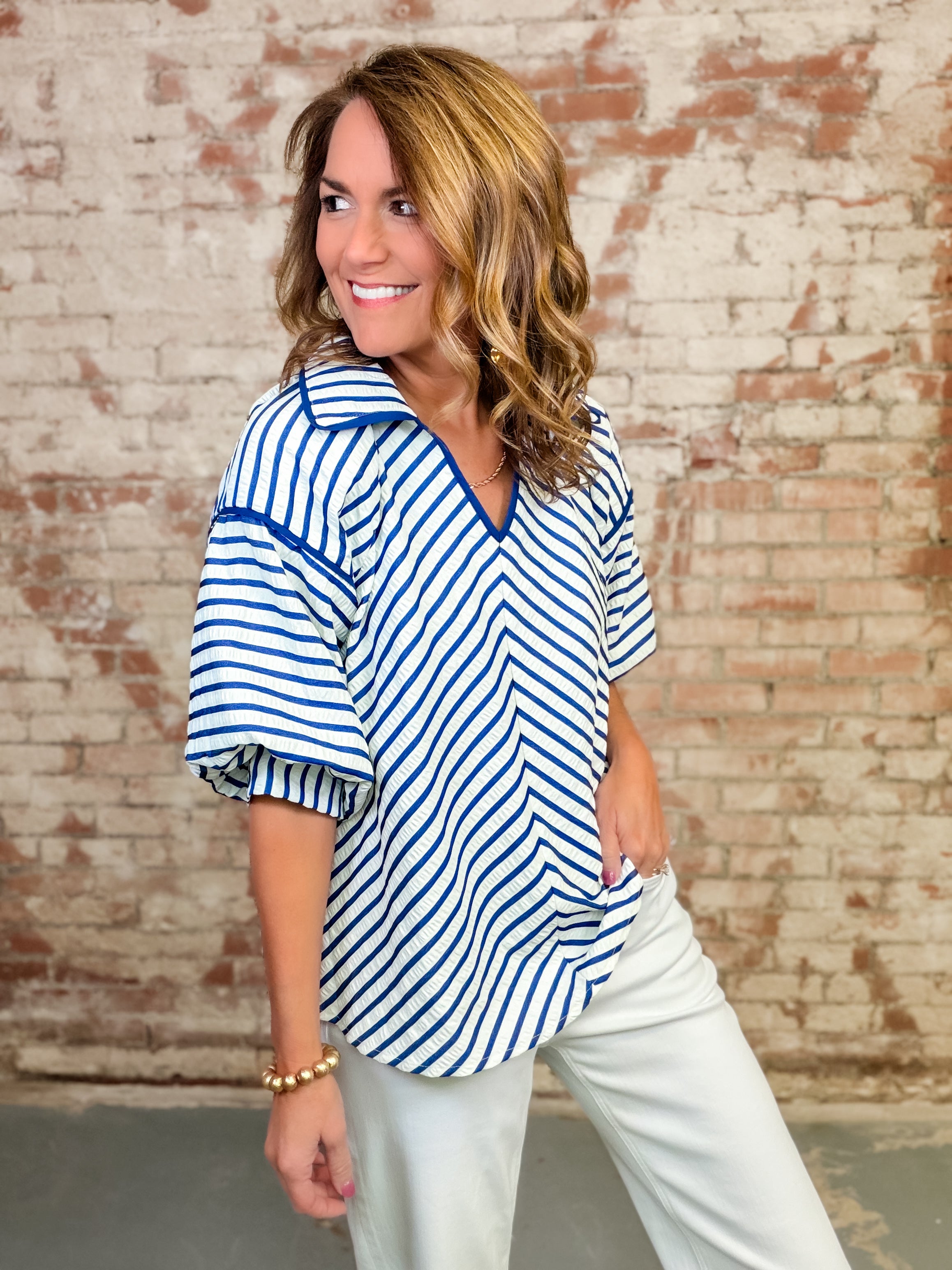 Tansy Chevron Stripe Top