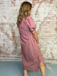 Janelle Stipe Midi Dress