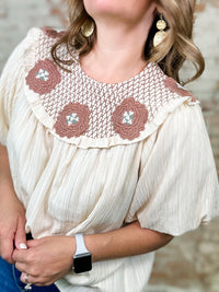 Gayle Embroidered Flower Top