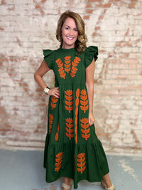 Denisse Applique Midi Dress