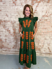 Denisse Applique Midi Dress