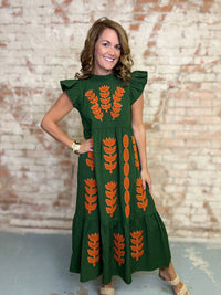 Denisse Applique Midi Dress