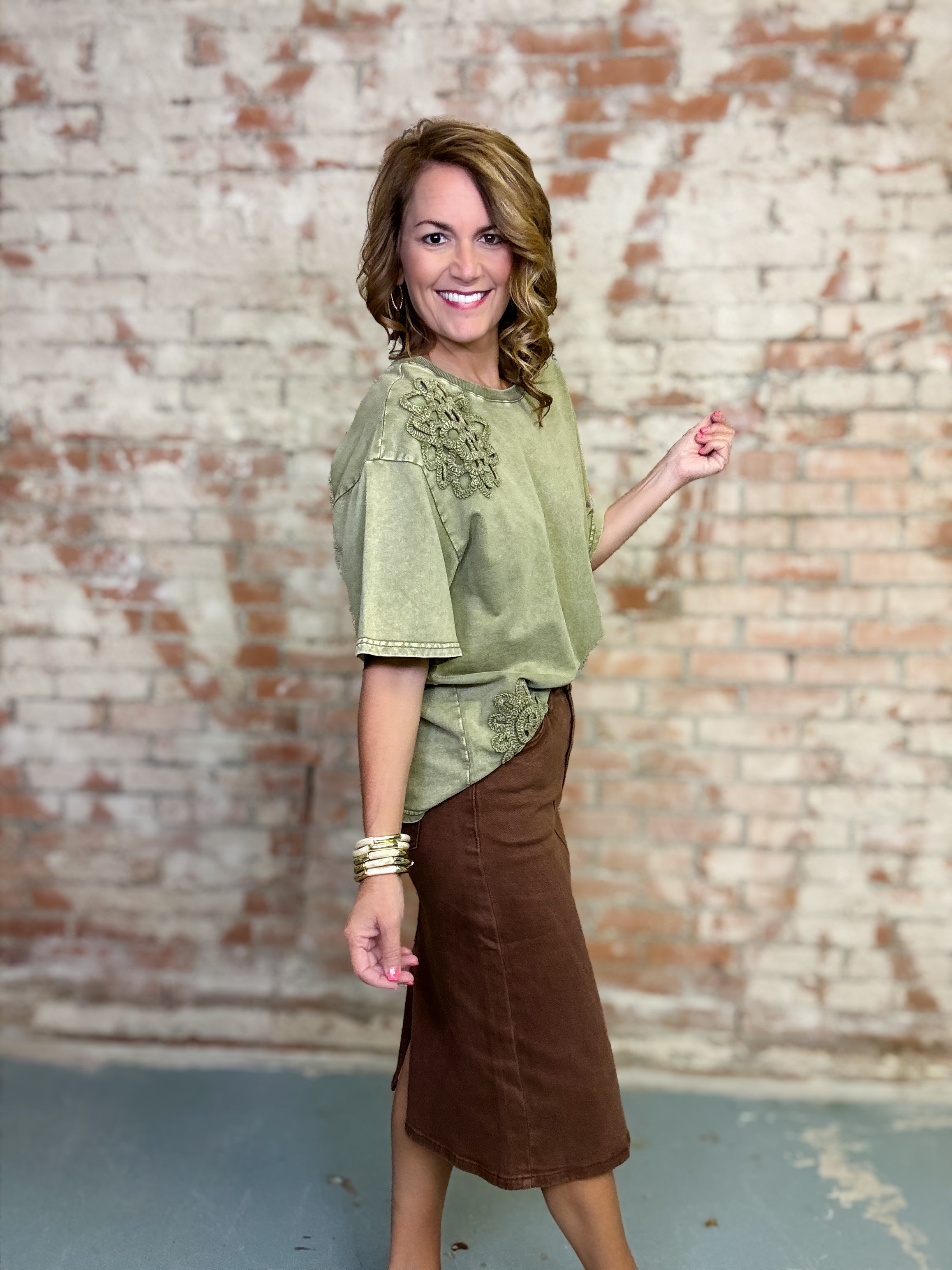 Davi Crochet Patch Top