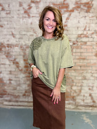 Davi Crochet Patch Top
