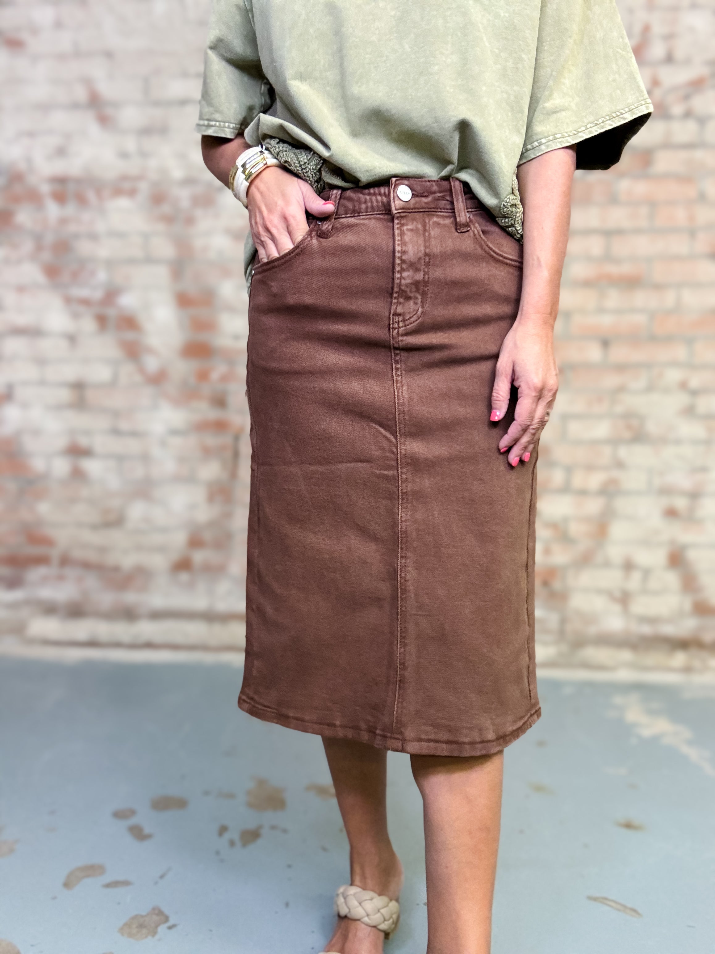 Camila Midi Denim Skirt