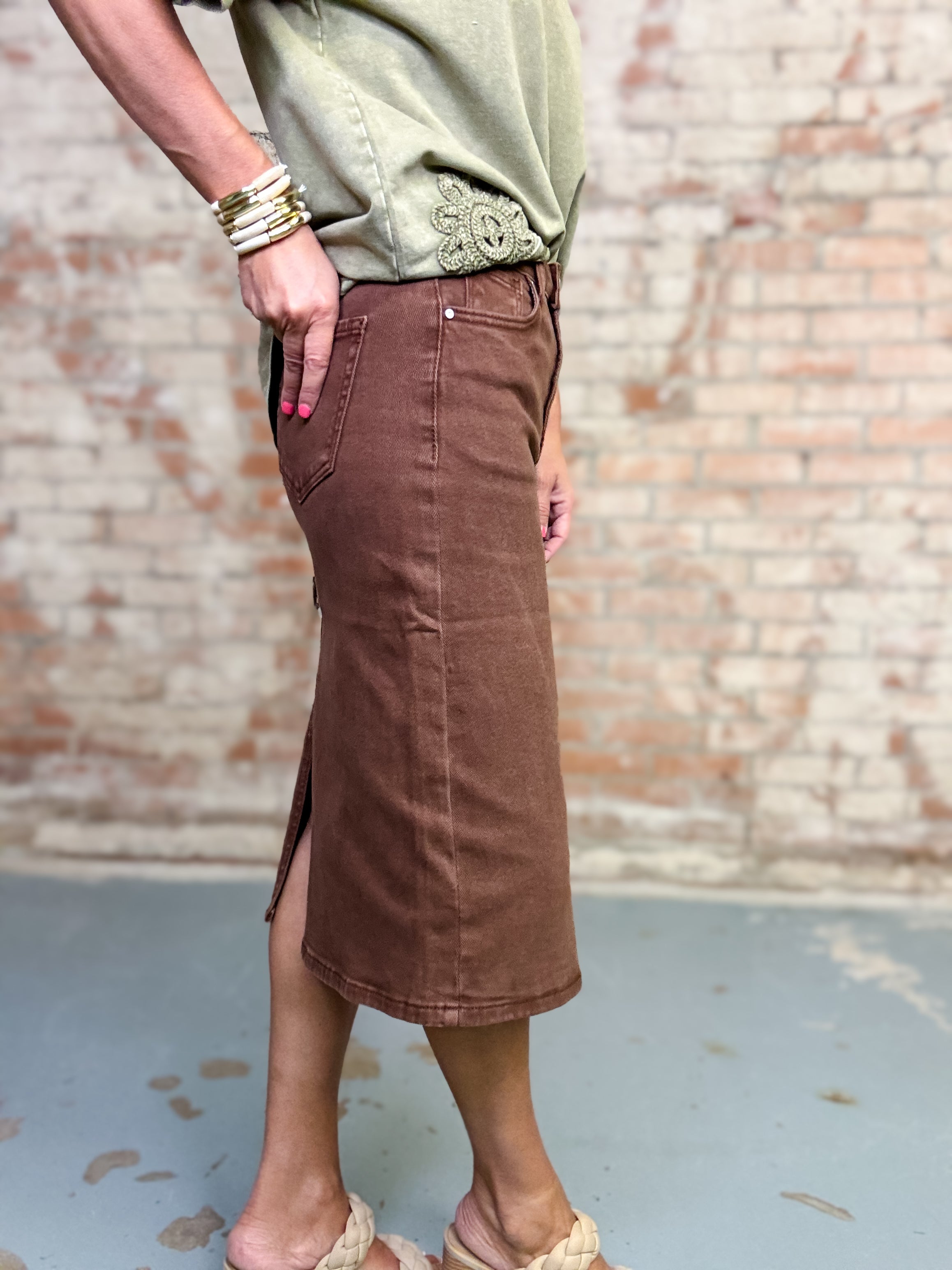 Camila Midi Denim Skirt