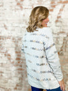 Trinity Stitch Striped Open Front Cardigan