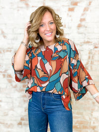 Bernita Geo Print Challis Top - FINAL SALE