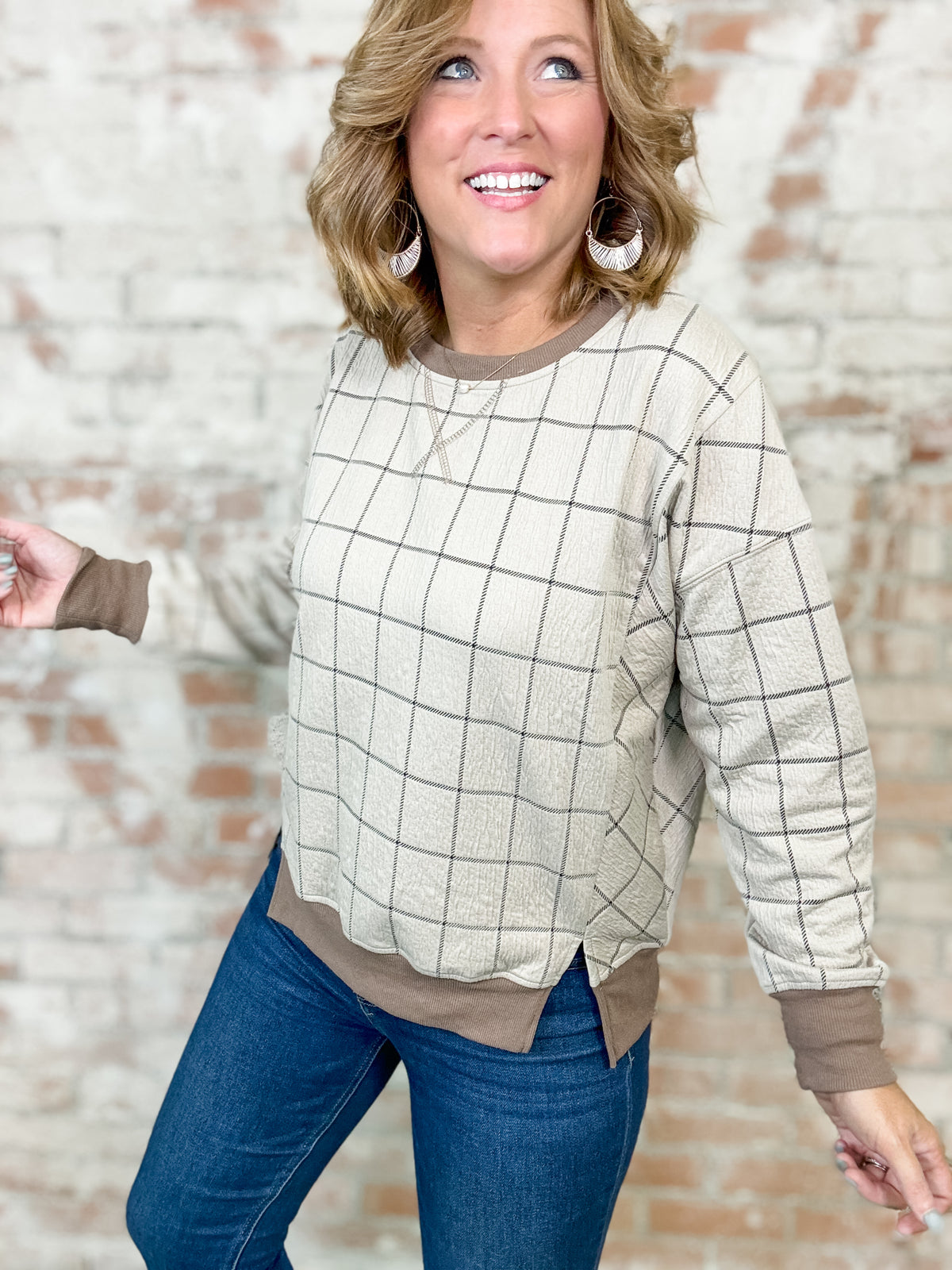 Jayne Check Pullover Top