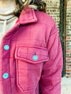 Brick Fleece Lined Quilted Jacket