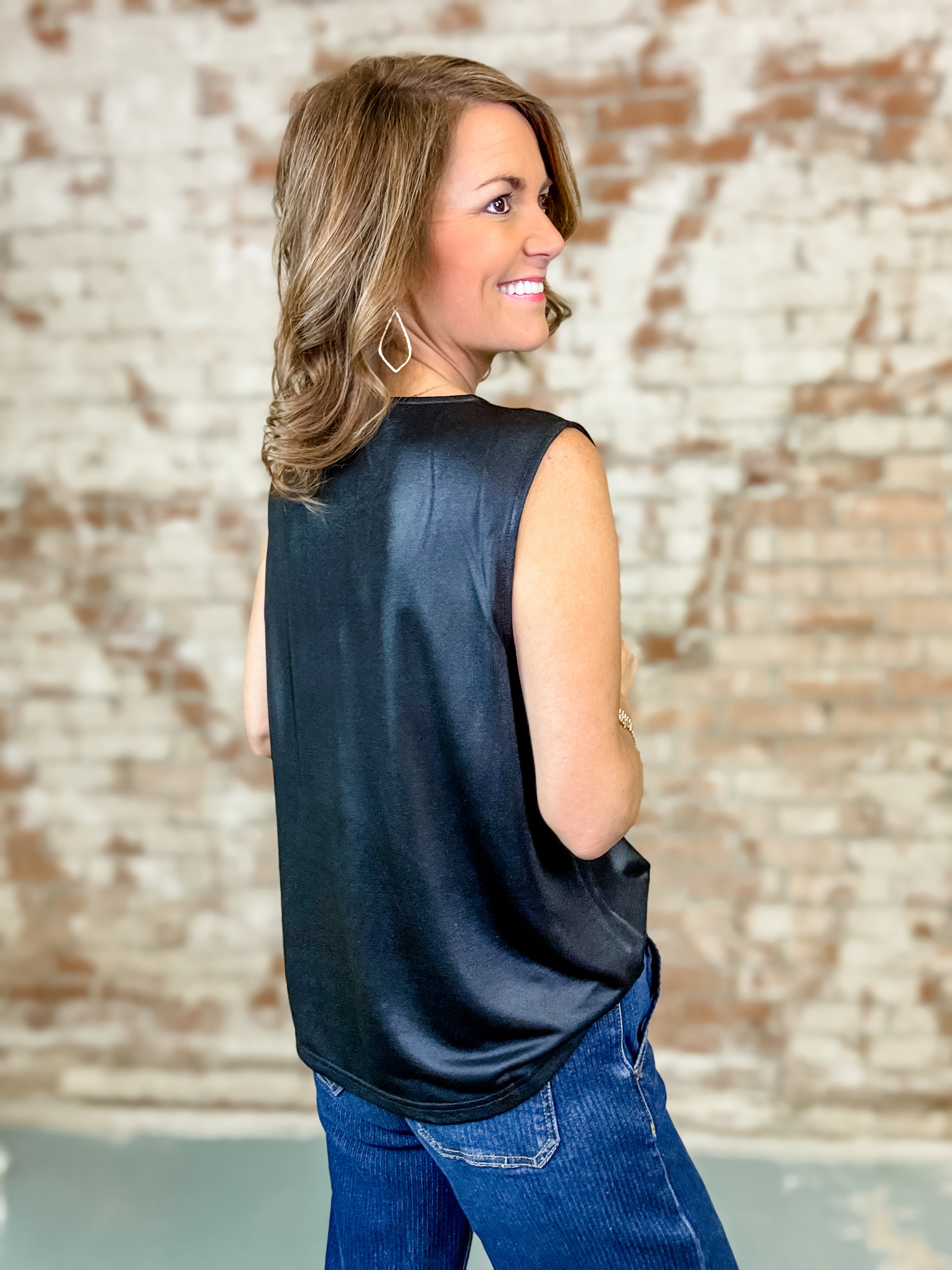 Remi Metallic Layering Top