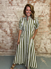 Kristina Stripe Midi Dress