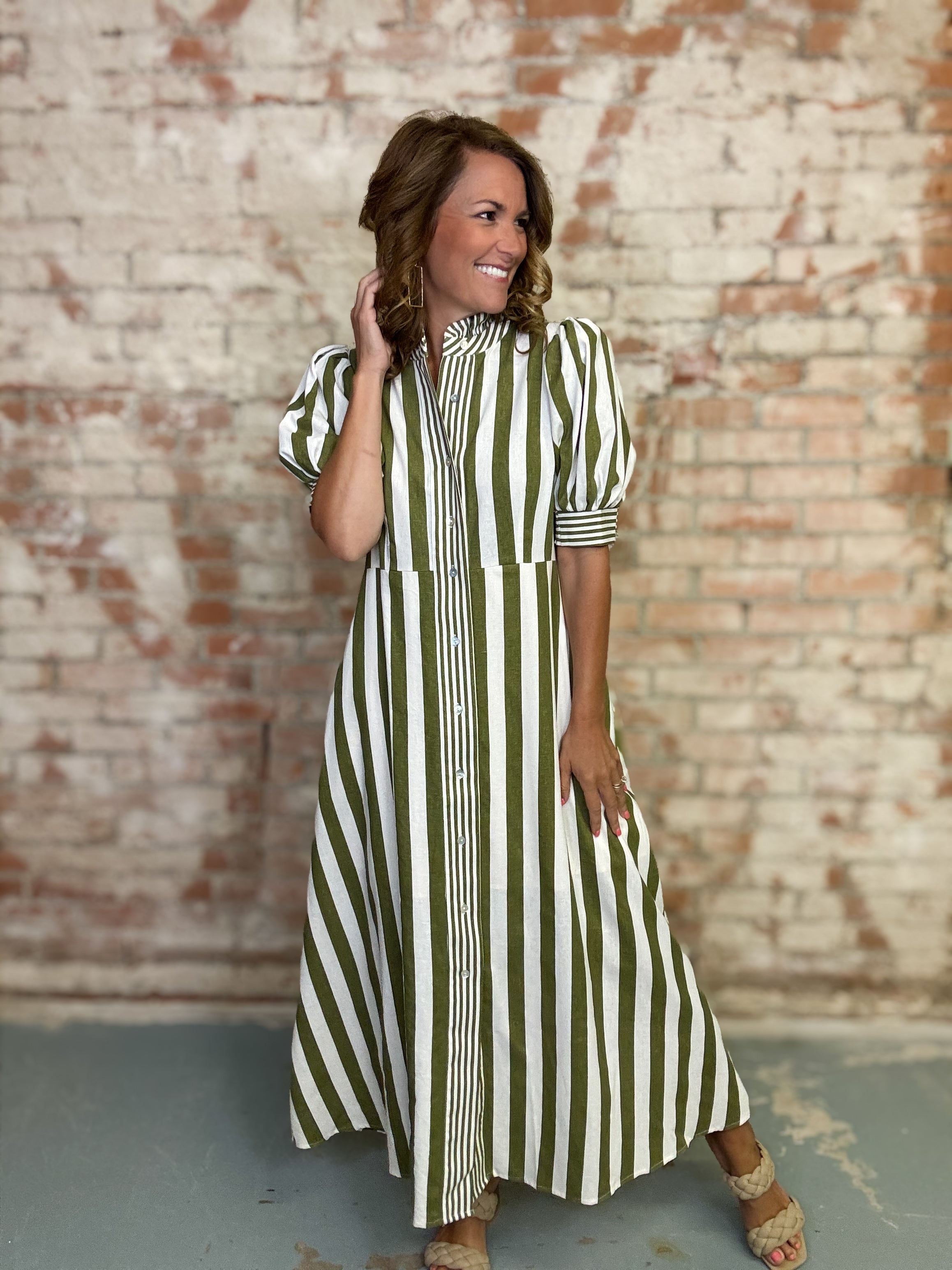 Kristina Stripe Midi Dress