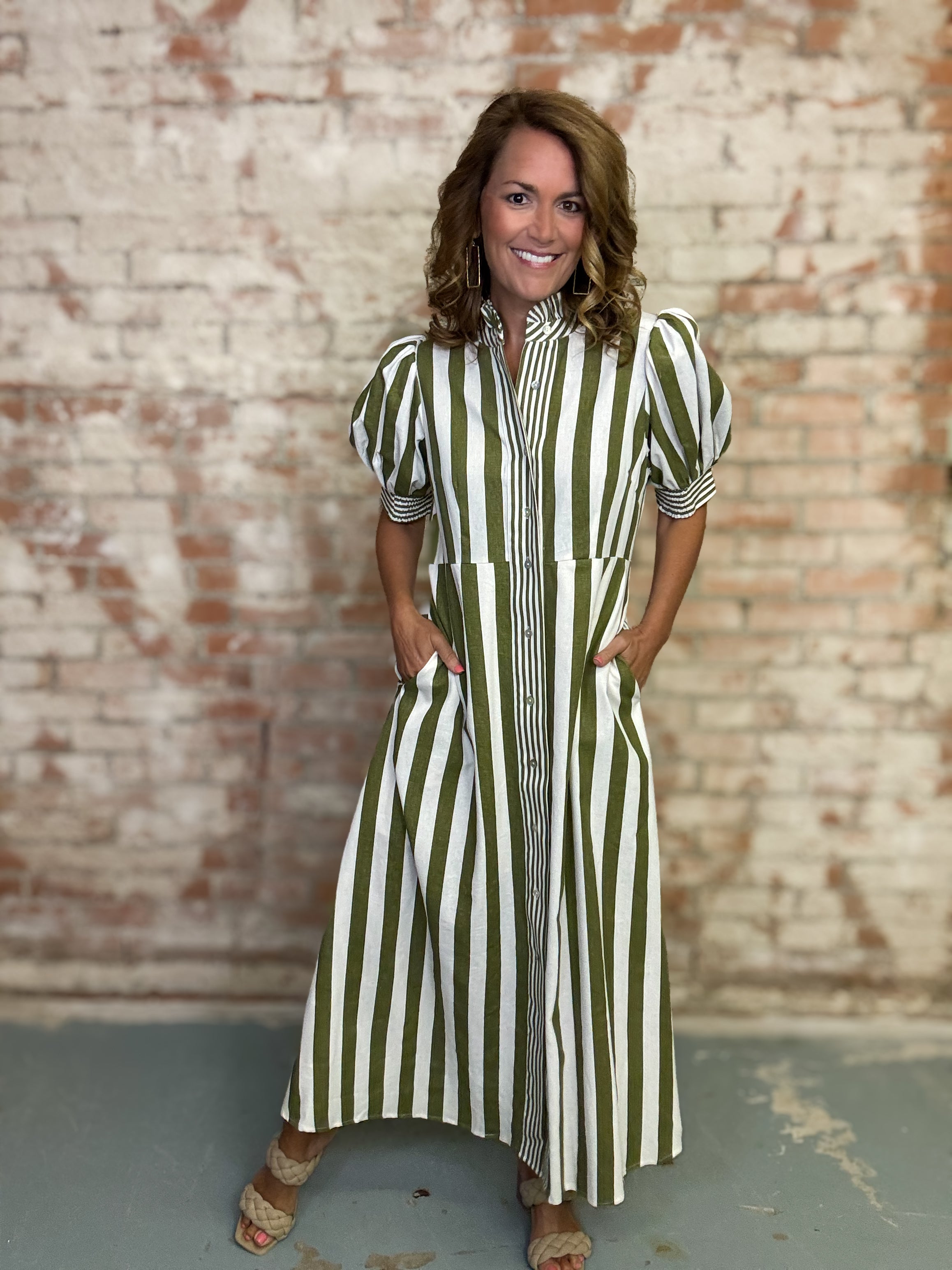 Kristina Stripe Midi Dress