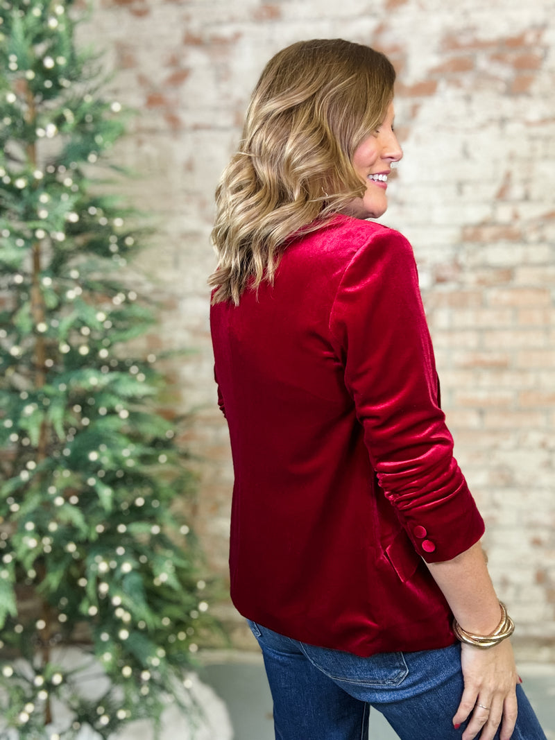 Berry Velvet Blazer