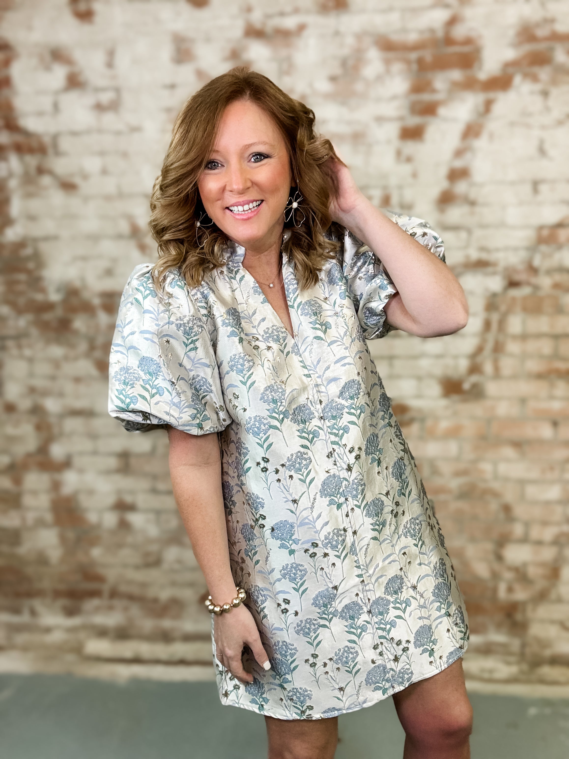 THML Brittini Puff Sleeve Dress