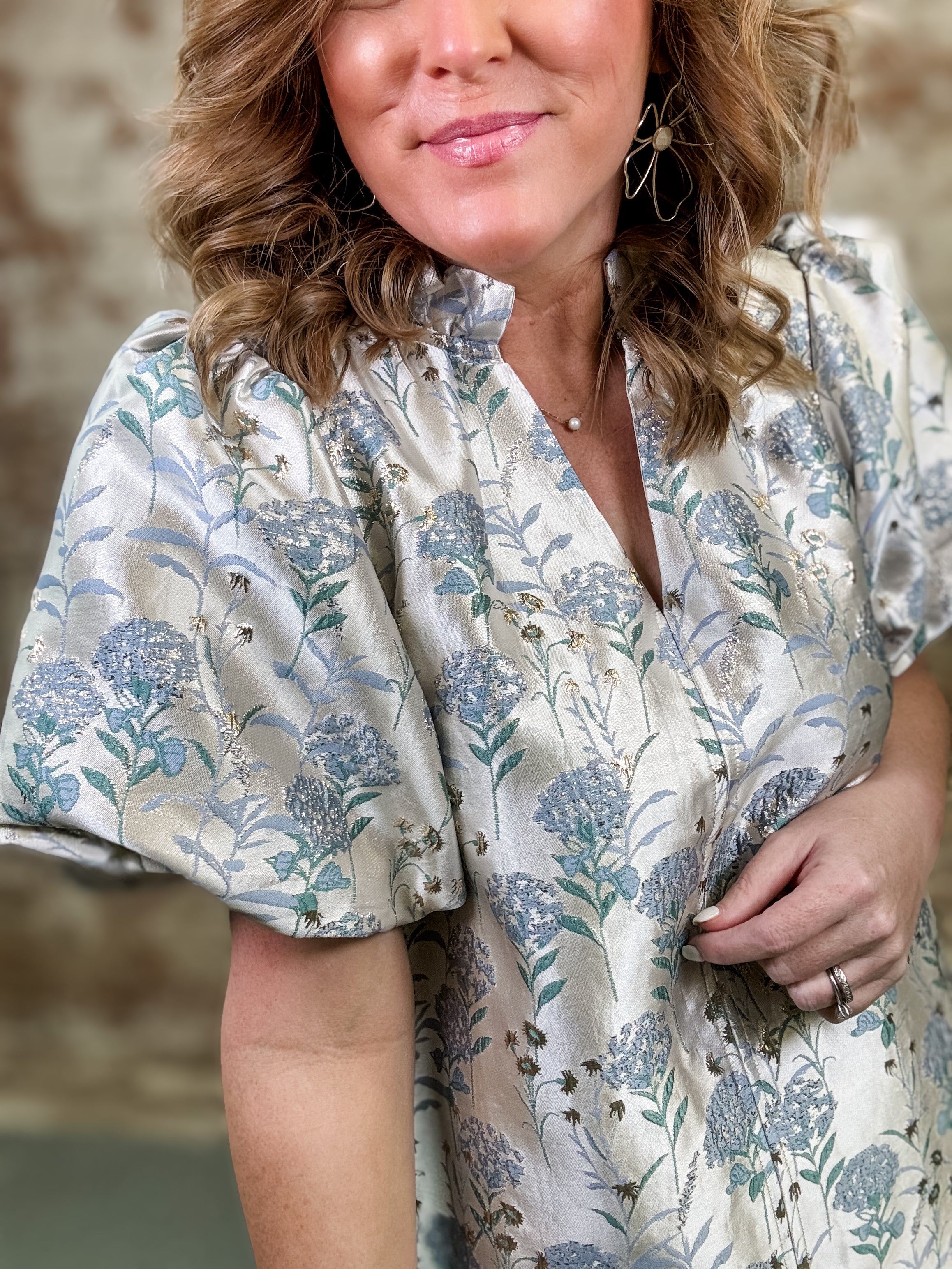 THML Brittini Puff Sleeve Dress