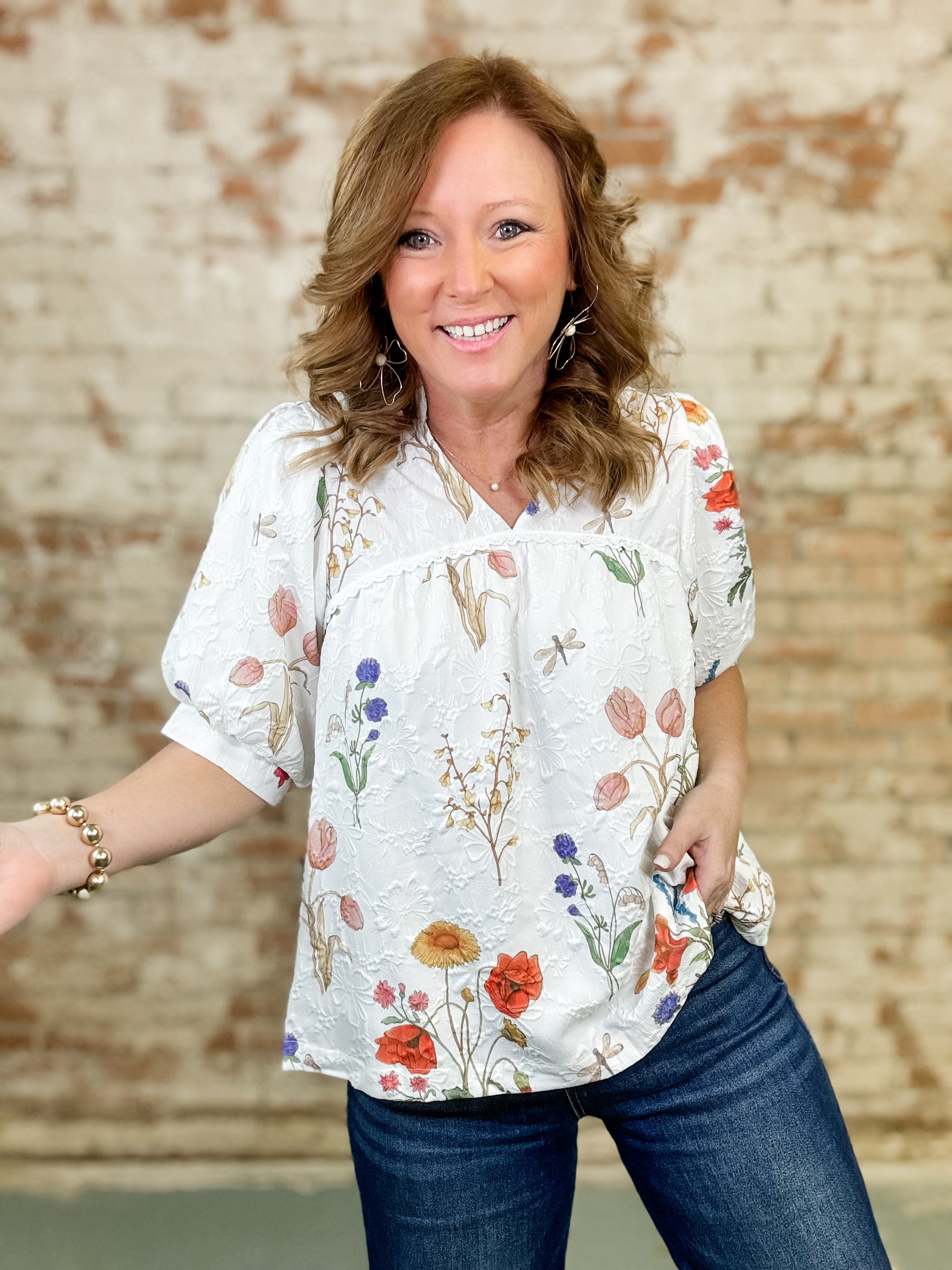 Isabella Jacquard Print Top