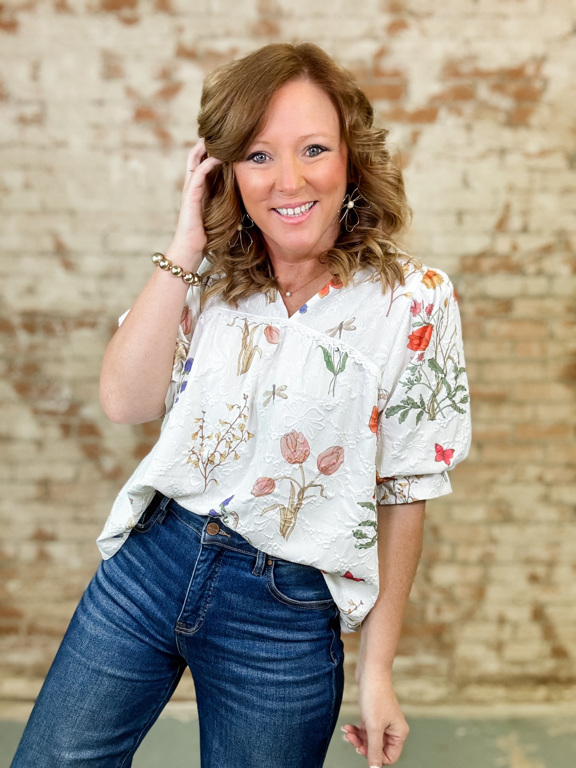 Isabella Jacquard Print Top