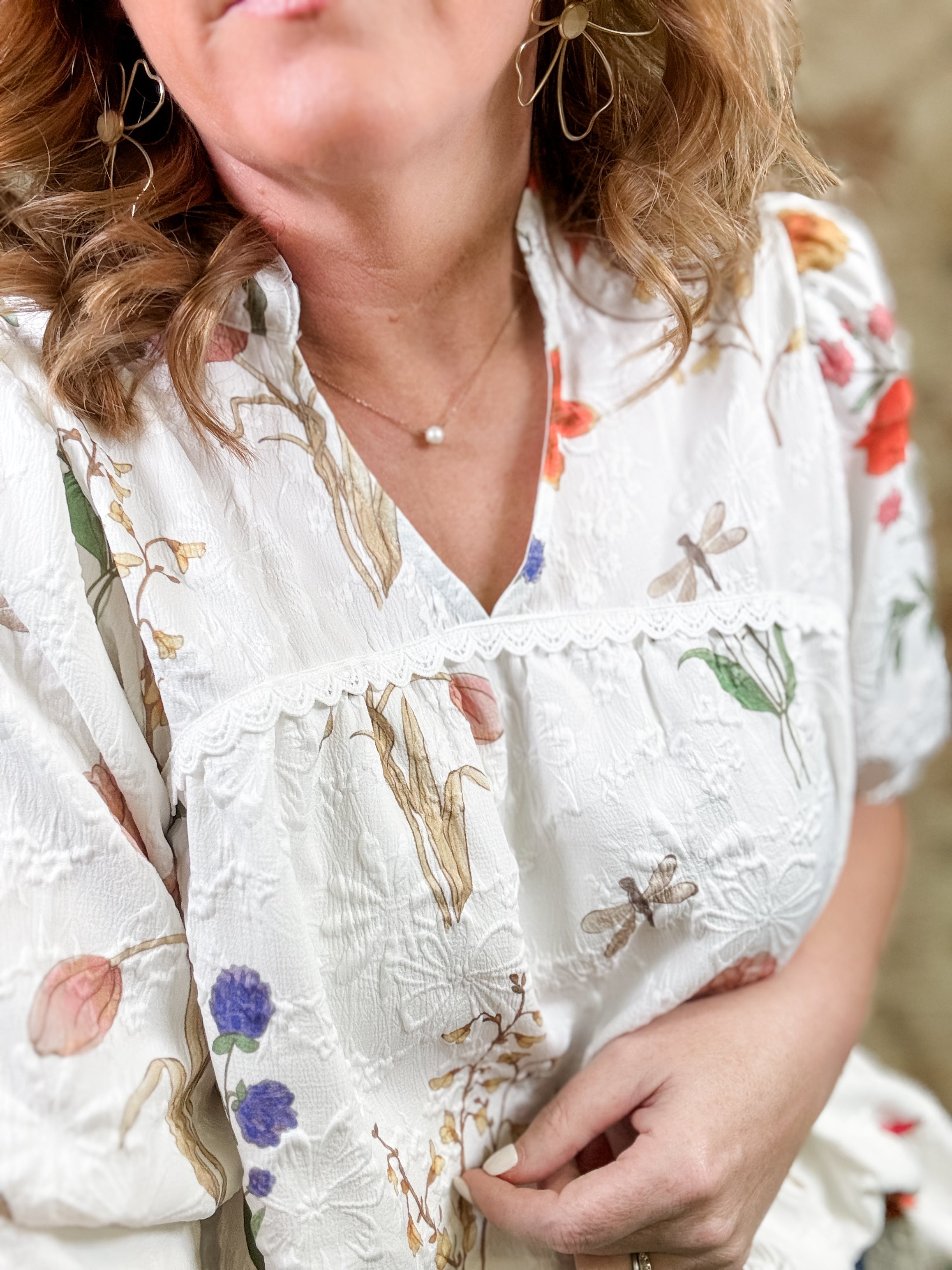 Isabella Jacquard Print Top