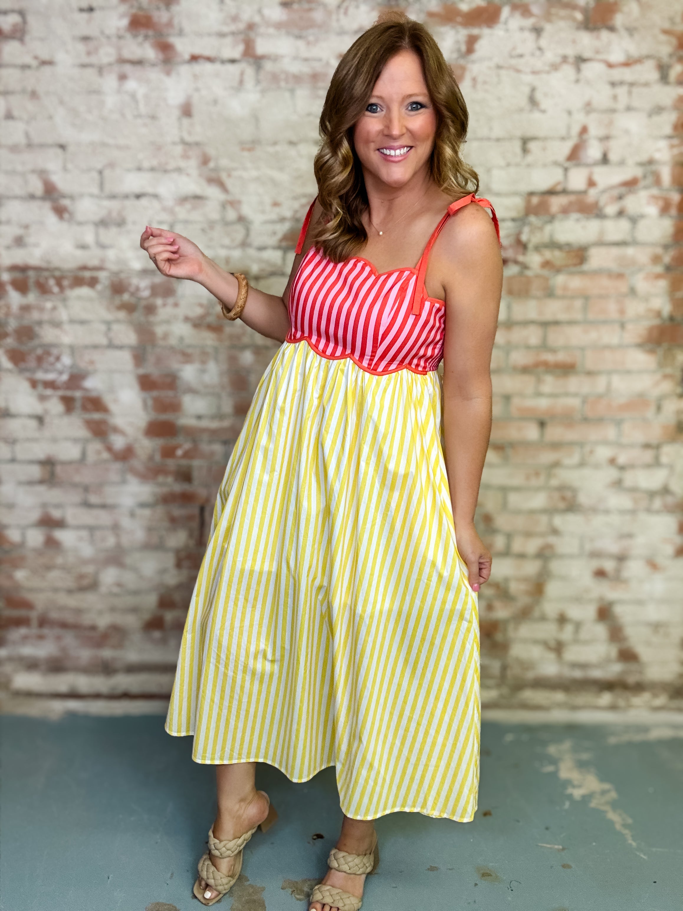 Caiden Striped Sleeveless Dress