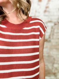 Wanda Stripe Cap Sleeve Sweater