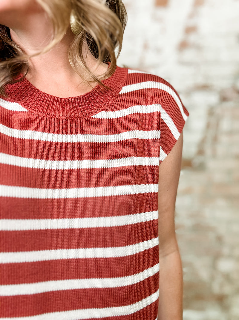 Wanda Stripe Cap Sleeve Sweater