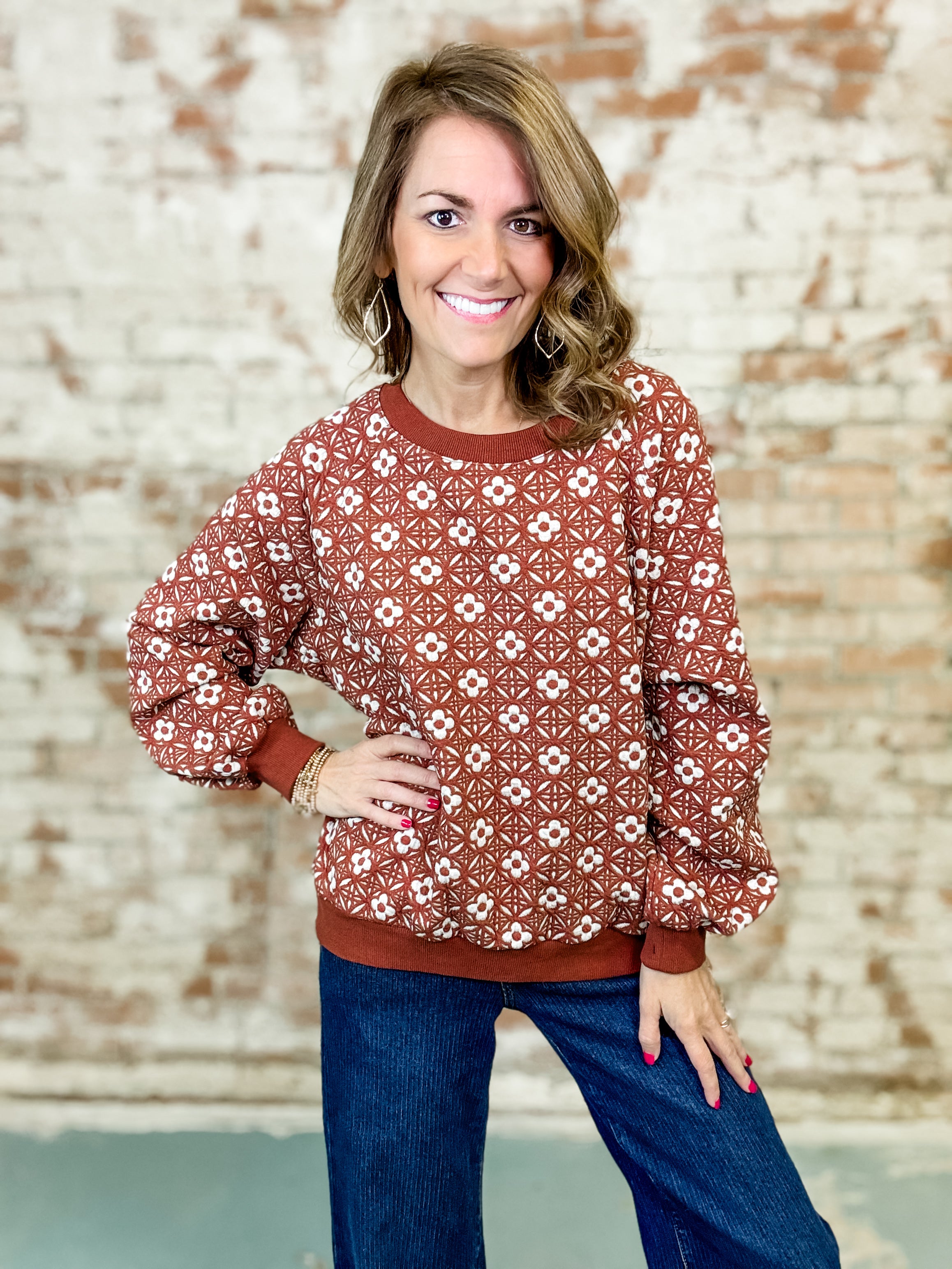 Geo Textured Jaquard Top